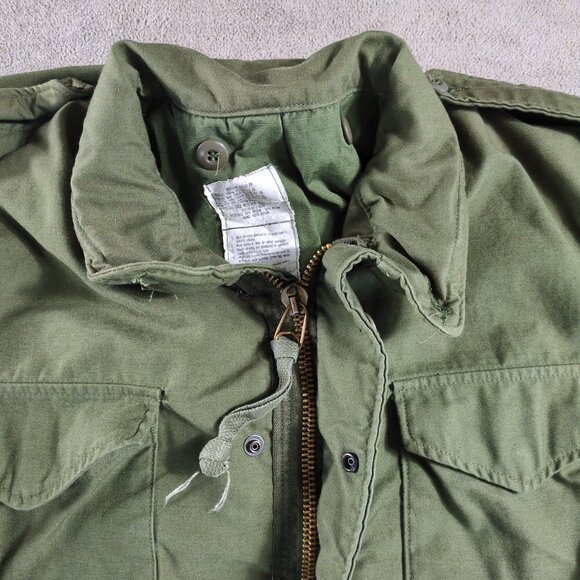 Vintage US Military Field Jacket Mens Med Reg Olive Drab OG-107 Without Liner - Picture 8 of 11